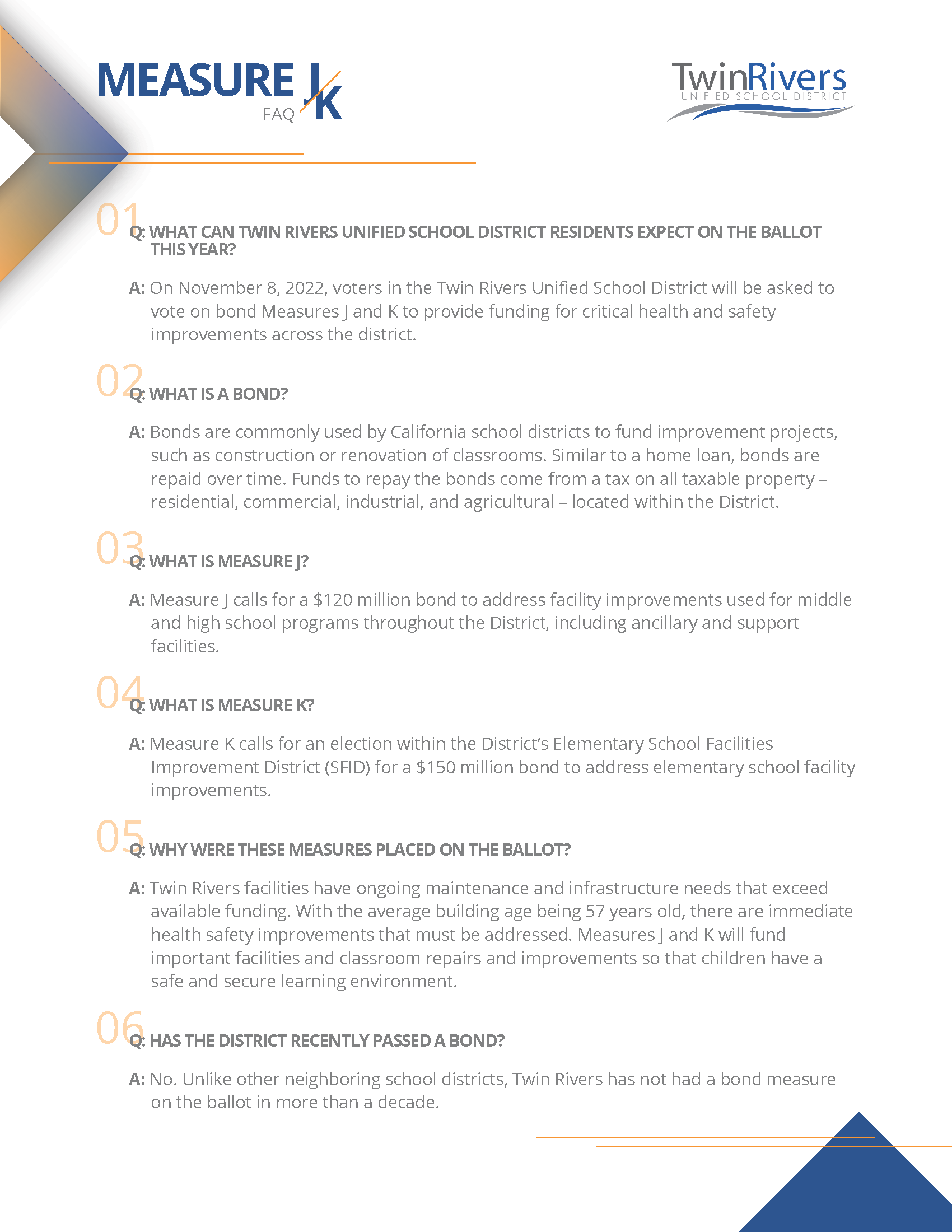measures j and k faqs